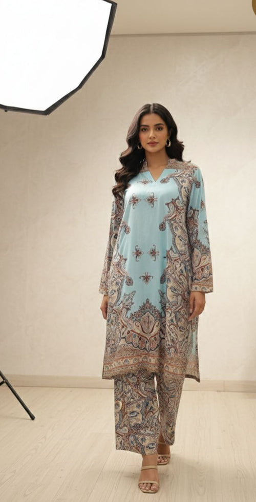 Azure Heritage 2 Piece Co-ord Set