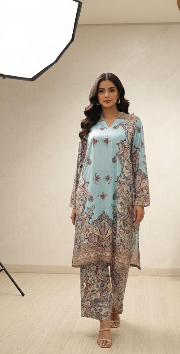 Azure Heritage 2 Piece Co-ord Set